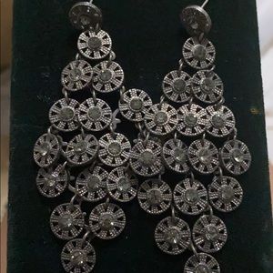 Silver colored cz earrings